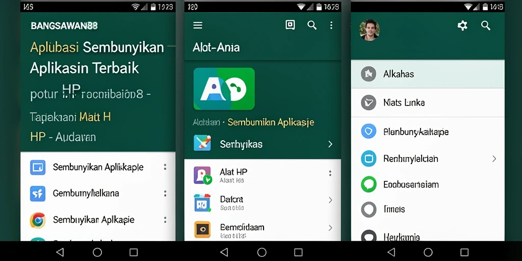 Tampilan antarmuka utama BANGSAWAN88 untuk menyembunyikan aplikasi.