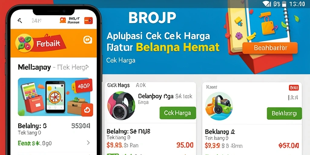 Tampilan antarmuka aplikasi BROJP untuk cek harga produk.