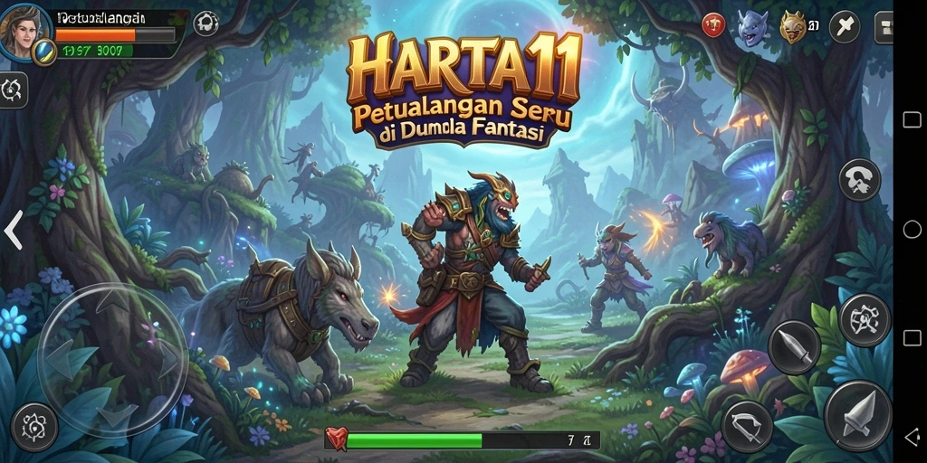 Tampilan antarmuka HARTA11 saat menjalani petualangan seru.