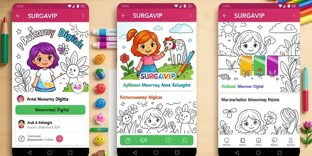 Antarmuka SURGAVIP yang penuh warna dan menarik untuk anak-anak.