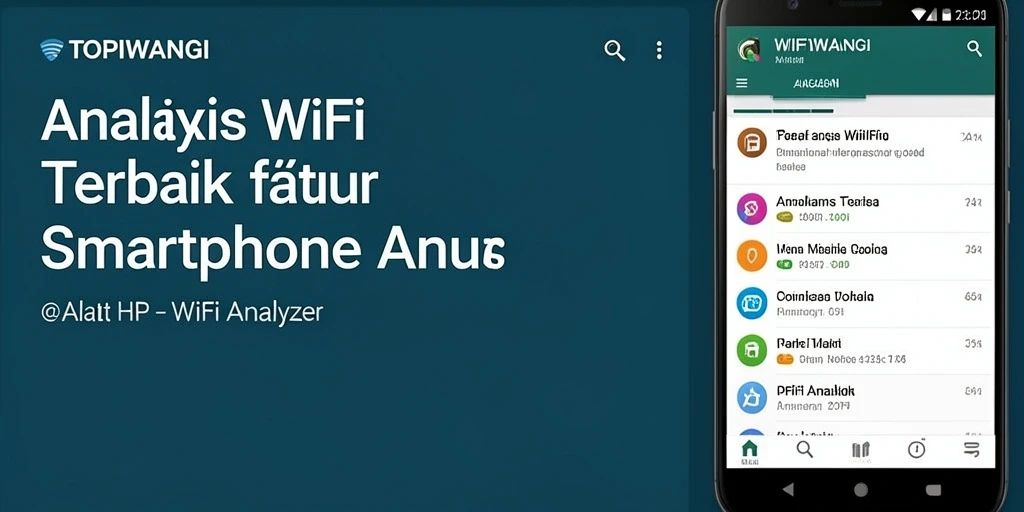 Screenshot antarmuka aplikasi TOPIWANGI menampilkan analisis jaringan WiFi yang jelas.
