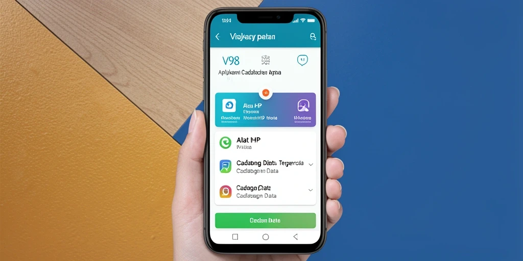 Tampilan antarmuka aplikasi V98 untuk cadangan data yang mudah digunakan.